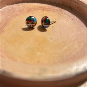 Vintage Colorful Stud Earrings